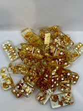 Load image into Gallery viewer, Gold Flaked Resin Domino Set
