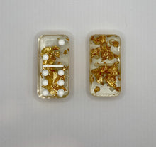 Load image into Gallery viewer, Gold Flaked Resin Domino Set
