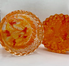 Load image into Gallery viewer, Orange and Yellow Alcohol Ink Resin Trinket Box
