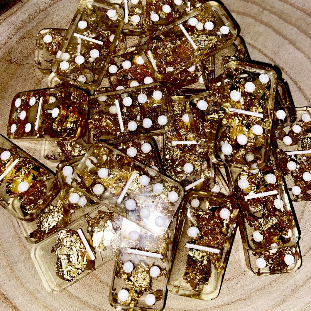 Gold Flaked Resin Domino Set