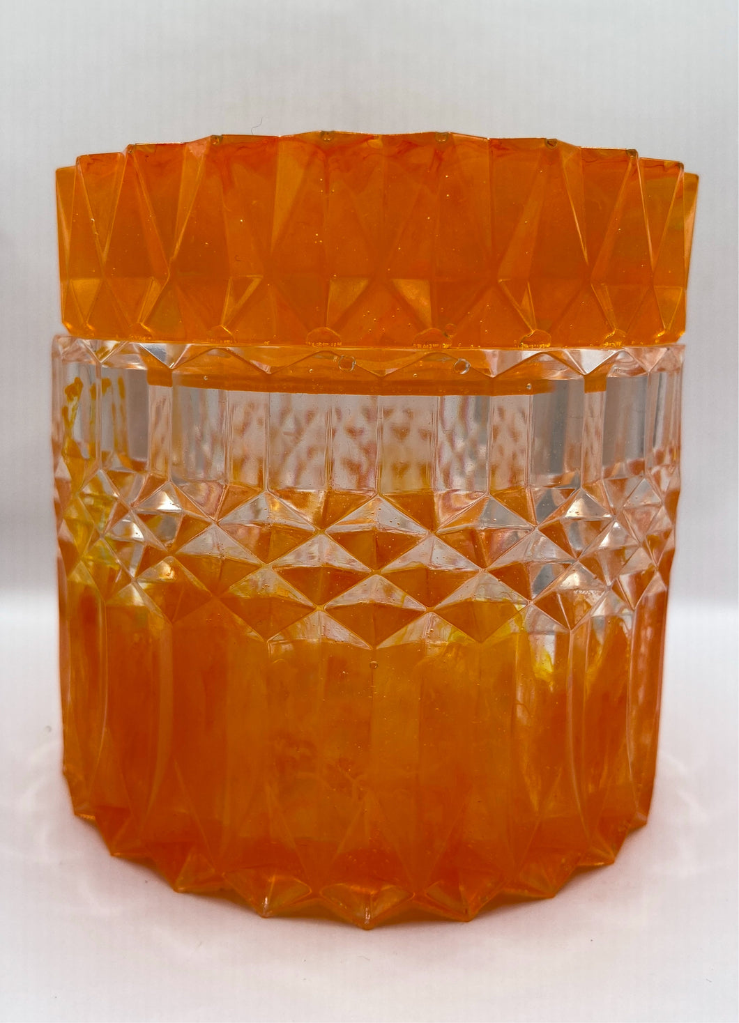 Orange and Yellow Alcohol Ink Resin Trinket Box