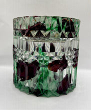 Load image into Gallery viewer, Green and White Alcohol Ink Resin Trinket Box with Real Roses
