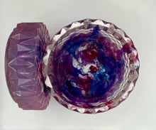 Load image into Gallery viewer, Magenta, Blue, and White Alcohol Ink Resin Trinket Box
