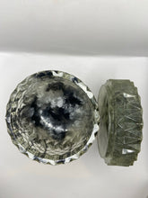 Load image into Gallery viewer, Black and White Alcohol Ink Resin Trinket Box
