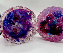 Load image into Gallery viewer, Magenta, Blue, and White Alcohol Ink Resin Trinket Box
