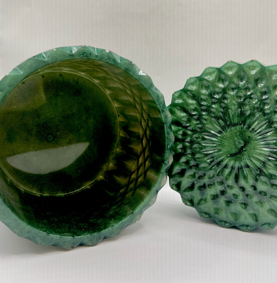 Mica Powder Green Resin Trinket Box